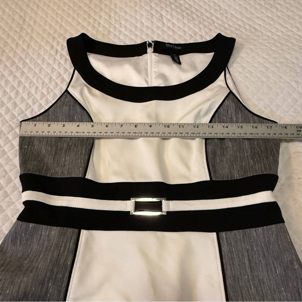 White House Black Market Black and White Colorblock Dress - Picture 6 of 16
